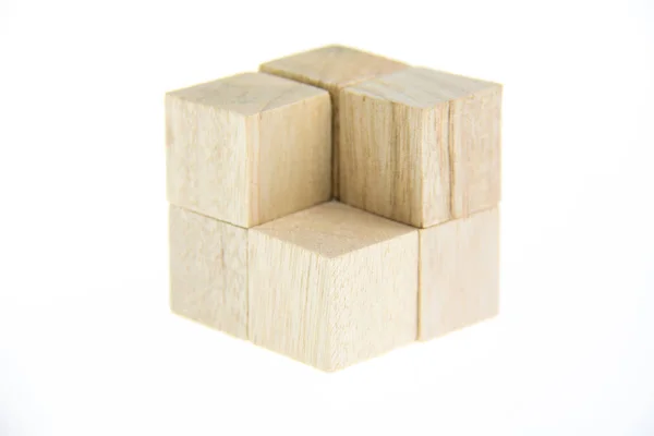 Wooden Toy Blocks Isolated White Background — Stock Photo, Image