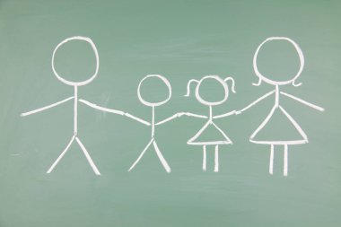 Aile tahtaya çizilmiş.