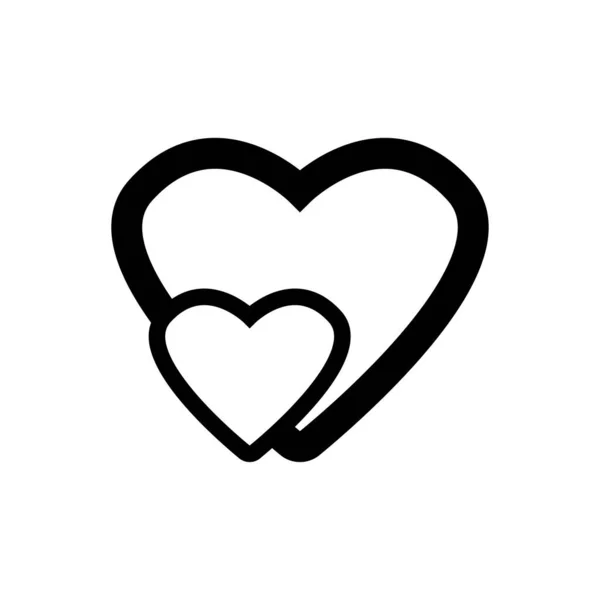 Zwei Herzen Symbol Der Liebe Valentinstag Muttertagsikone Logo Designschablonen Vektor — Stockvektor