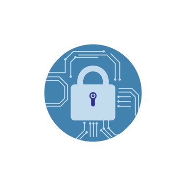 Siber güvenlik logosu grafiği. Tasarım vektörü illüstrasyonu