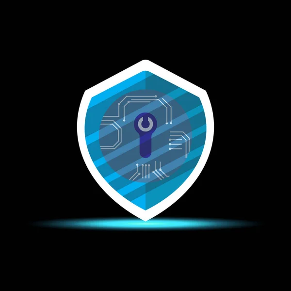Εικονίδιο Εικονίδιο Λογότυπο Ασφαλείας Cyber Σχεδιασμός Διανυσματικής Απεικόνισης — Διανυσματικό Αρχείο