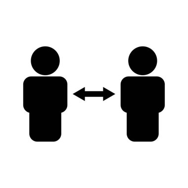 Sosyal uzaklık sembolü. Şablon vektörü tasarla