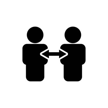 Sosyal uzaklık sembolü. Şablon vektörü tasarla