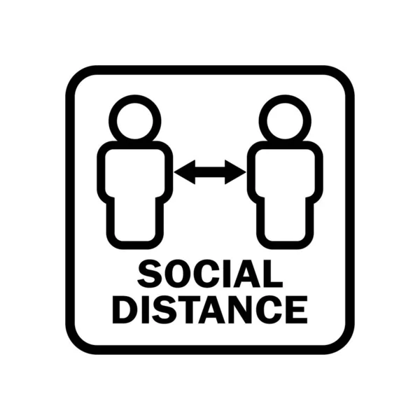 Social Distancing Line Symbol Design Template Vector — Stock Vector