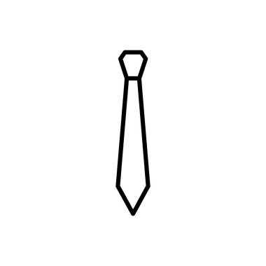 Beyaz arkaplanda izole edilmiş stil kravat çizgisi simgesi. Tasarım vektör şablonu