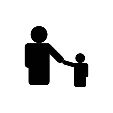 Babalar Günü. Baba ve oğul ikonu beyaz arka planda izole edilmiş. Şablon vektörü tasarla