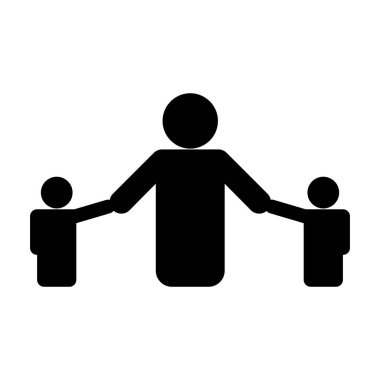 Babalar Günü. Baba ve oğul ikonu beyaz arka planda izole edilmiş. Şablon vektörü tasarla