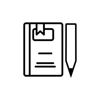 Semboller, kitap satırları ve kalem simgeleri. tasarım şablonu