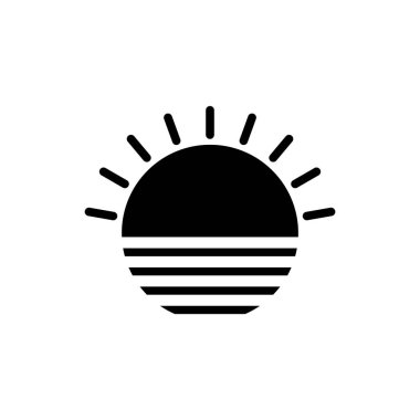 Gün batımı ve gündoğumu ikonu. tasarım şablonu