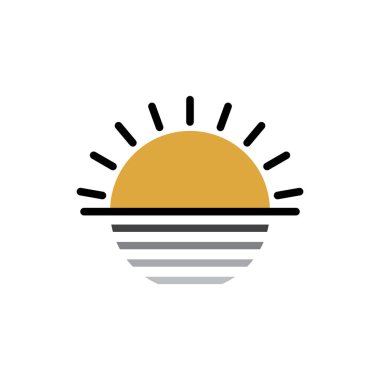 Gün batımı ve gündoğumu ikonu. tasarım şablonu