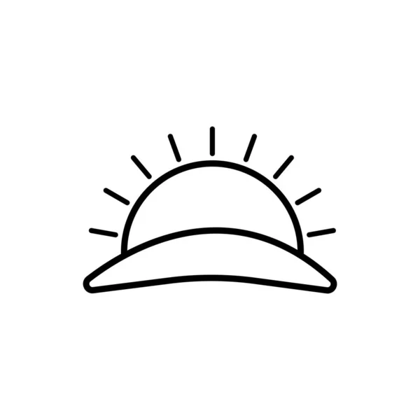 Sunset Sunrise Line Icon Design Template Vector — Stock Vector