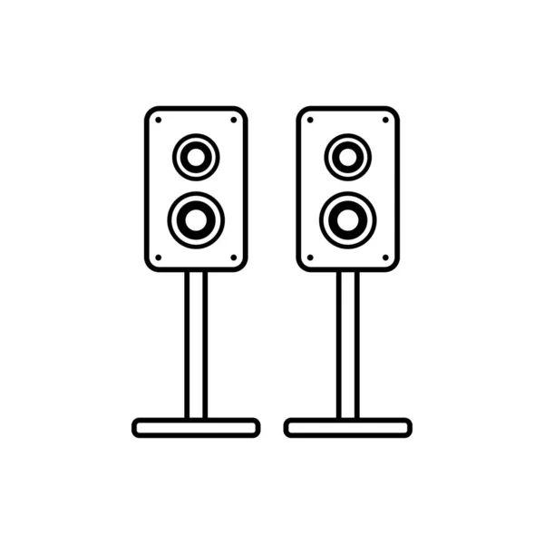 Icono Línea Del Altavoz Estéreo Altavoces Del Sistema Sonido Vector — Archivo Imágenes Vectoriales