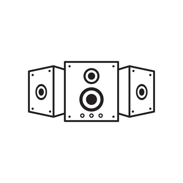 Stereo Lautsprecherzeilen Symbol Vektor Soundsystem Lautsprecher Notenzeilen Symbol Designvorlagenvektor — Stockvektor