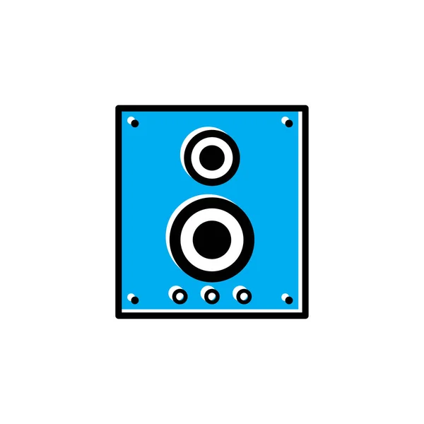 Altavoz Estéreo Icono Plano Altavoces Del Sistema Sonido Vector Música — Vector de stock