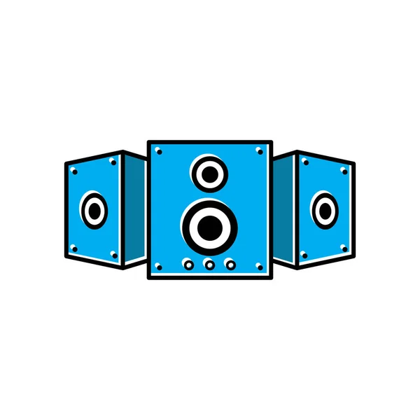 Stereo Lautsprecher Flaches Symbol Vektor Soundsystem Lautsprecher Musik Flach Ikone — Stockvektor