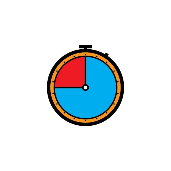 Stopwatch Platte Pictogram Ontwerpsjabloon Vector — Stockvector