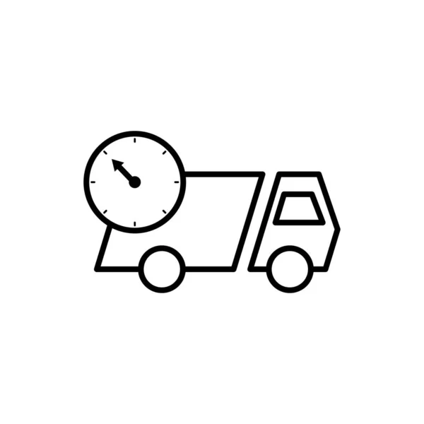 Symbole Livraison Icône Camion Icône Horloge Modèle Vectoriel Conception — Image vectorielle