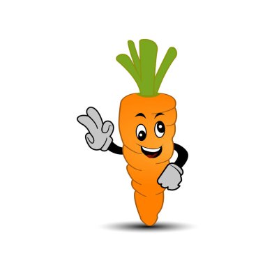 Havuç çizgi film karakteri. Şablon vektörü tasarla