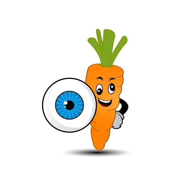 胡萝卜和眼睛吉祥物卡通人物 设计模板向量 — 图库矢量图片