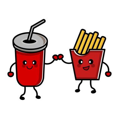 Fast food çizgi film karakteri. Şablon vektörü tasarla