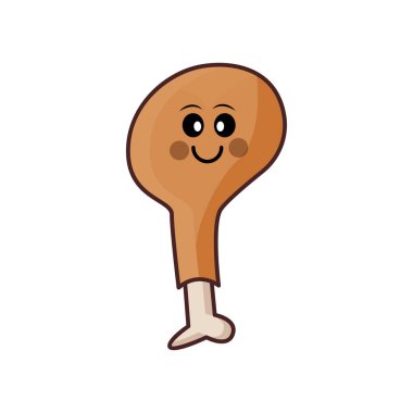 Kızarmış tavuk çizgi film karakteri. Şablon vektörü tasarla