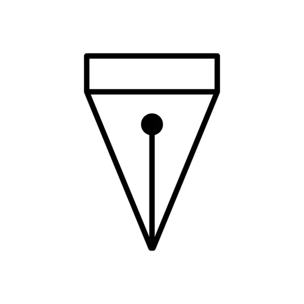 Icône Ligne Stylo Plume Symbole Éducatif Modèle Vectoriel Conception — Image vectorielle