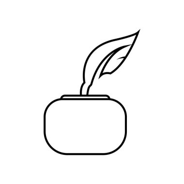 Çizgi simgesi ile Quill. Eğitim sembolü. Şablon vektörü tasarla