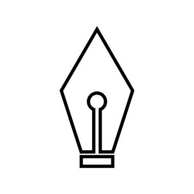 Dolma kalem çizgisi simgesi. Eğitim sembolü. Şablon vektörü tasarla