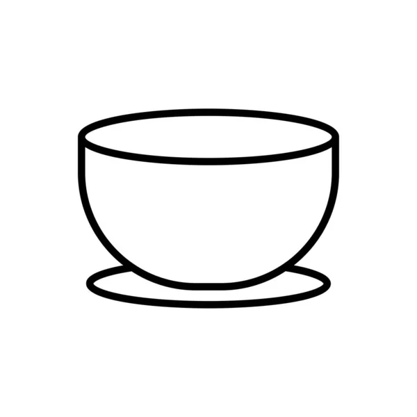 Bowl Lijn Pictogram Ontwerpsjabloon Vector — Stockvector