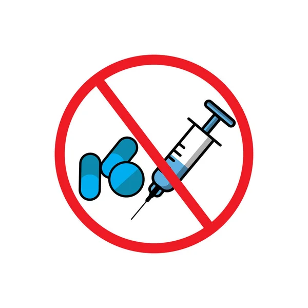 Uyuşturucu Durağı Ikonu Aşırı Doz Kullanımı Uluslararası Aşırı Doz Günü — Stok Vektör