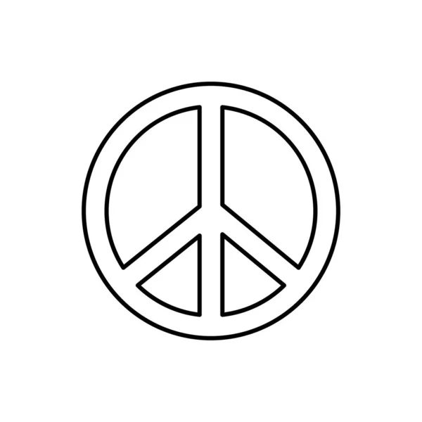 Peace Sign Line Icon Design Template Vector — Stock Vector