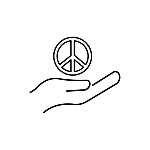 Símbolo Linha Paz Mão Ícone Paz Modelo Vetor — Vetor de Stock