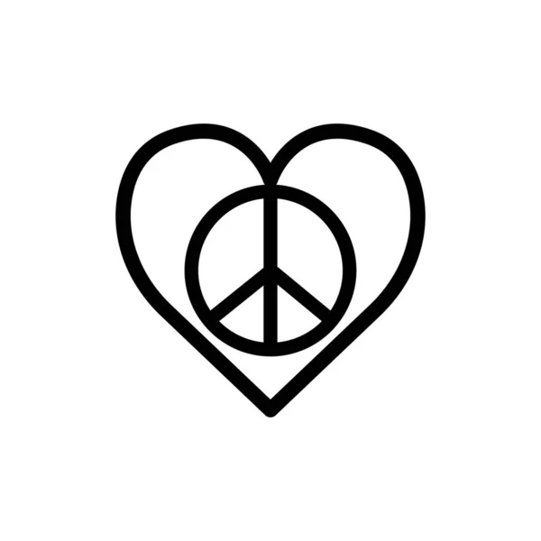 Peace Line Symbol Love Peace Icon Design Template Vector — Stock Vector