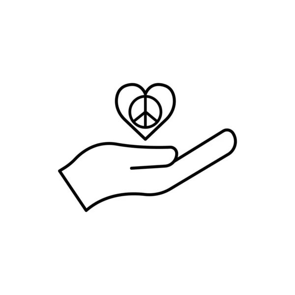 Peace Line Symbol Hand Love Peace Icon Design Template Vector — Stock Vector