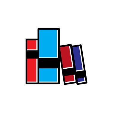 Kitap yassı ikonu. Şablon vektörü tasarla