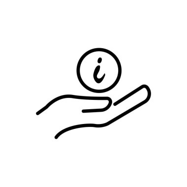 El ve bilgi hattı simgesi. Şablon vektörü tasarla