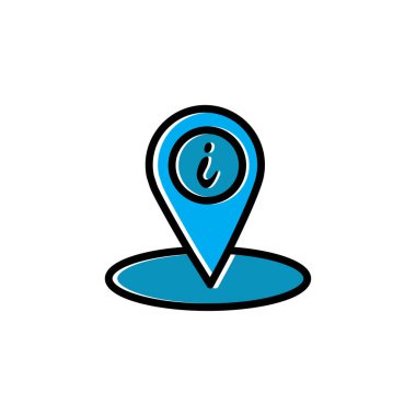 Konum bilgisi düz simgesi. Şablon vektörü tasarla