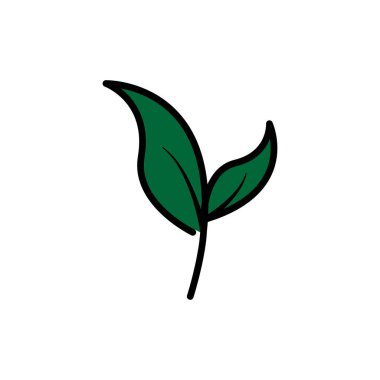 Yaprak ve vejetaryen yassı ikon. Şablon vektörü tasarla