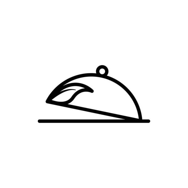Знак Вегетарианской Линии Ресторанов Вектор Шаблона Проекта — стоковый вектор