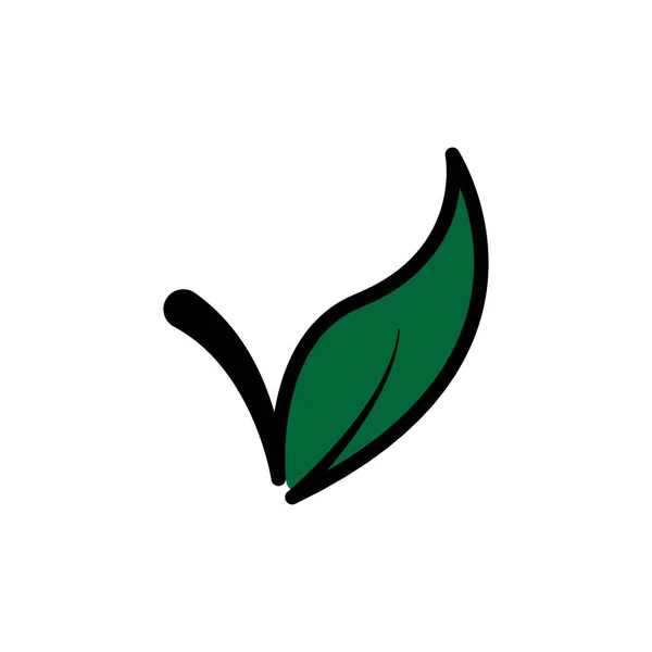 Blätter Und Vegetarische Flach Ikone Designschablonen Vektor — Stockvektor