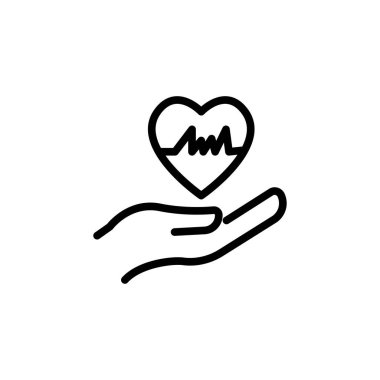 Kalp çizgisi ikonu. Şablon vektörü tasarla