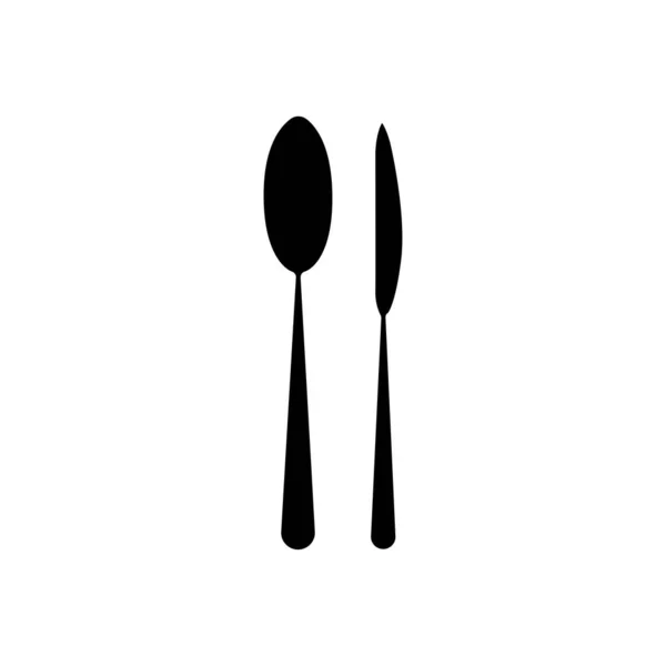 スプーンとナイフのアイコン デザインテンプレートベクトル — ストックベクタ