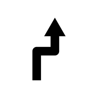 Yol ok simgesi, geriye, eğri. Şablon vektörü tasarla