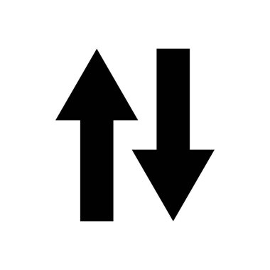 Çift yönlü, ok, yukarı, aşağı ikon. Şablon vektörü tasarla