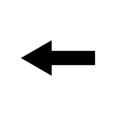 Sol ok simgesi. Şablon vektörü tasarla