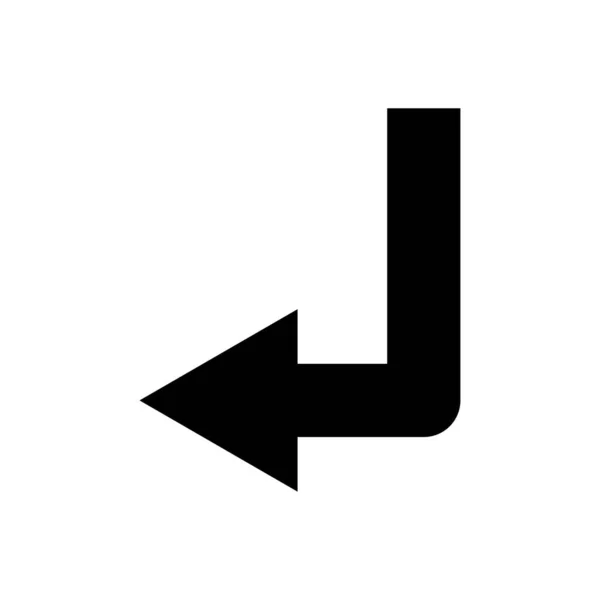 左ターン矢印アイコン デザインテンプレートベクトル — ストックベクタ