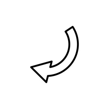 Ok, geri, sol ok çizgisi simgesi. Şablon vektörü tasarla