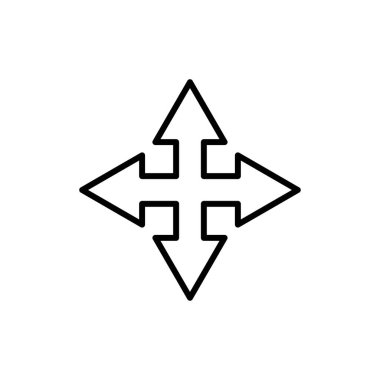 Crossroad ok çizgisi simgesi. Şablon vektörü tasarla