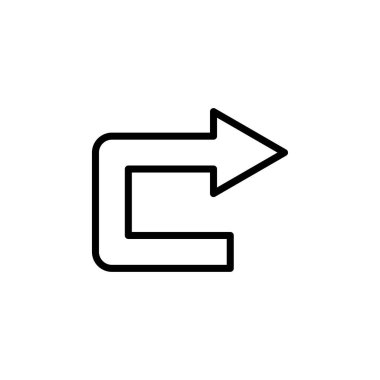 Keskin sağ dönüş çizgisi simgesi. Şablon vektörü tasarla