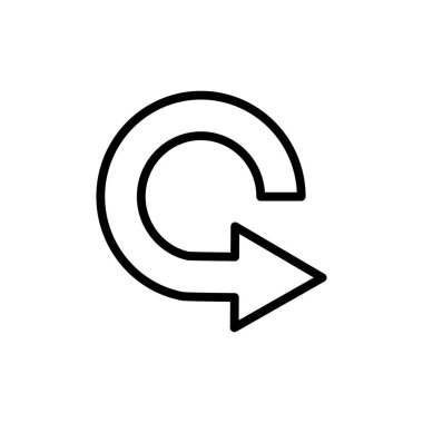 Eğri ok çizgi simgesi. Şablon vektörü tasarla